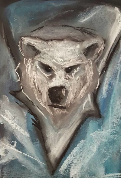 The snow bear, a powerful arctic predator, is often displayed on the battle standards of the warriors of Cathan Canae - often by warriors who ride into battle astride great magical beasts that resemble dire bears with curving ram horns.