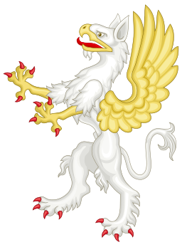 Silver-Gold Griffin Supporter (Heraldry).png