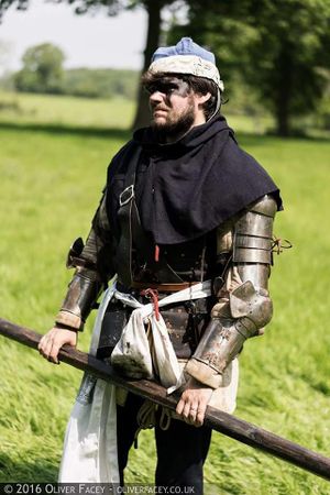 Plate harness over a gambeson is a strong look for a Marcher on the battlefield.