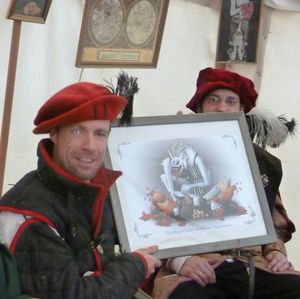 Janusz proudly displaying a gift from the Pledge said to demonstrate the relationship between the first Quartermaster and the Imperial Military Council.