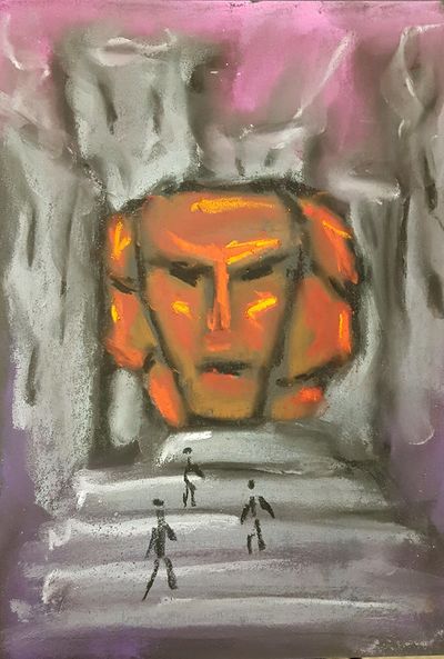 "Smoke" artist unknown. Like all images related to Mazen, this one is considered suspect in its intent and rumoured to exert an unpalatable influence over anyone who stares at it for too long. The painting itself is said to have been interdicted by the Imperial Conclave.