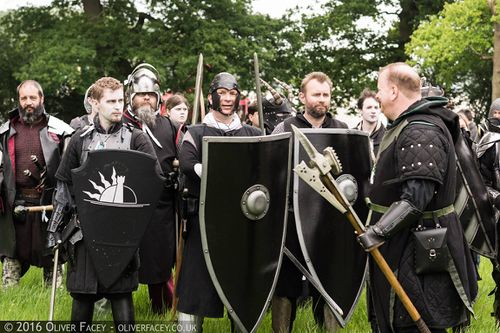 Both shields and armour reinforce the Highborn colour scheme.