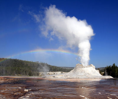 This is an eruption of Castle Geyser in Yellowstone National Park
