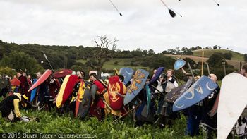 Dawnish shields often show personal heraldry related to their bearer.