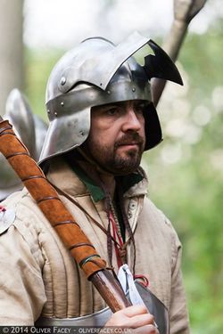 Marcher Yeoman in sallet and gambeson