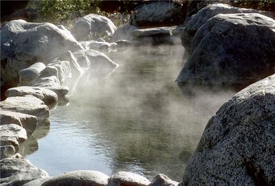 The photograph actually shows one of the hot springs found on Mount Meager, in the Coast Mountains of southwestern British Columbia, Canada.