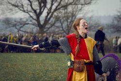 Yeoman often use the colours of the house they associate with, but the fabrics are less expensive.