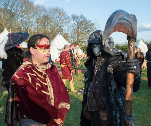 Two egregores for the Masquerade of the Reaper - the scholar on the left, the Reaper incarnated on the right.
