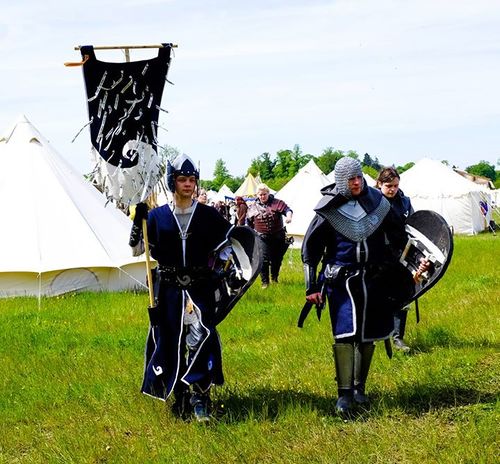 The banner of Adina's Charge, a memorial for the dead carried into battle by the living.
